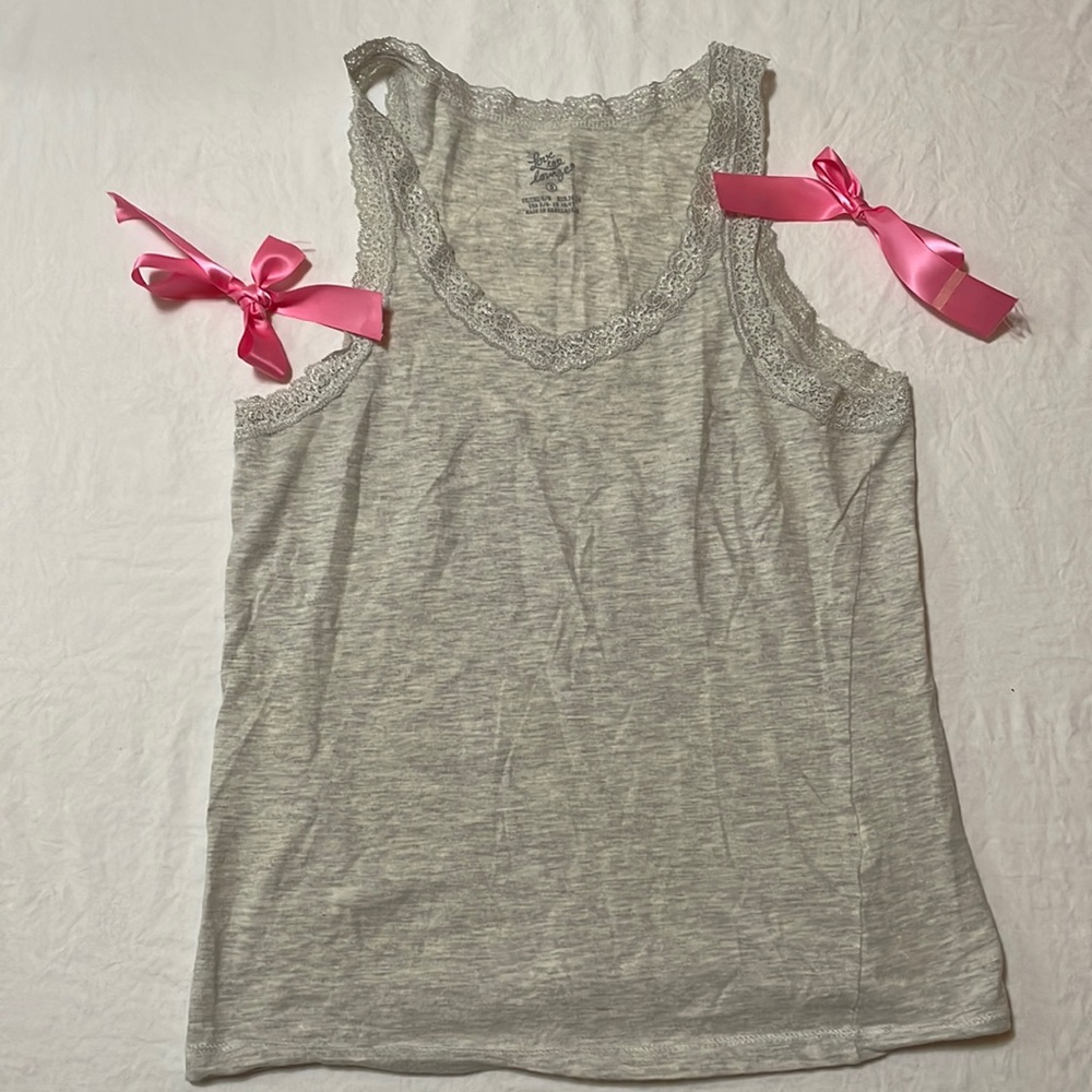 Laced tank top for lounging